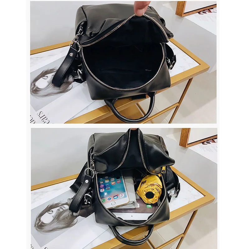 Women's PU Leather Backpack 2019 Spring Summer New Fashion Soft Leather Zipper Personality Small Bags Casual Shoulder Bag DG383
Women's PU Leather Backpack 2019 Spring Summer New Fashion Soft Leather Zipper Personality Small Bags Casual Shoulder Bag DG383