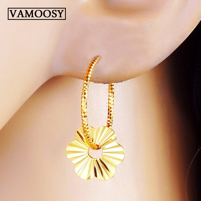 2018 Simple Metal flower style Pure 24K Gold Drop Earrings For Women oorbellen gold Geometric Earring Jewelry boucle doreille
2018 Simple Metal flower style Pure 24K Gold Drop Earrings For Women oorbellen gold Geometric Earring Jewelry boucle doreille