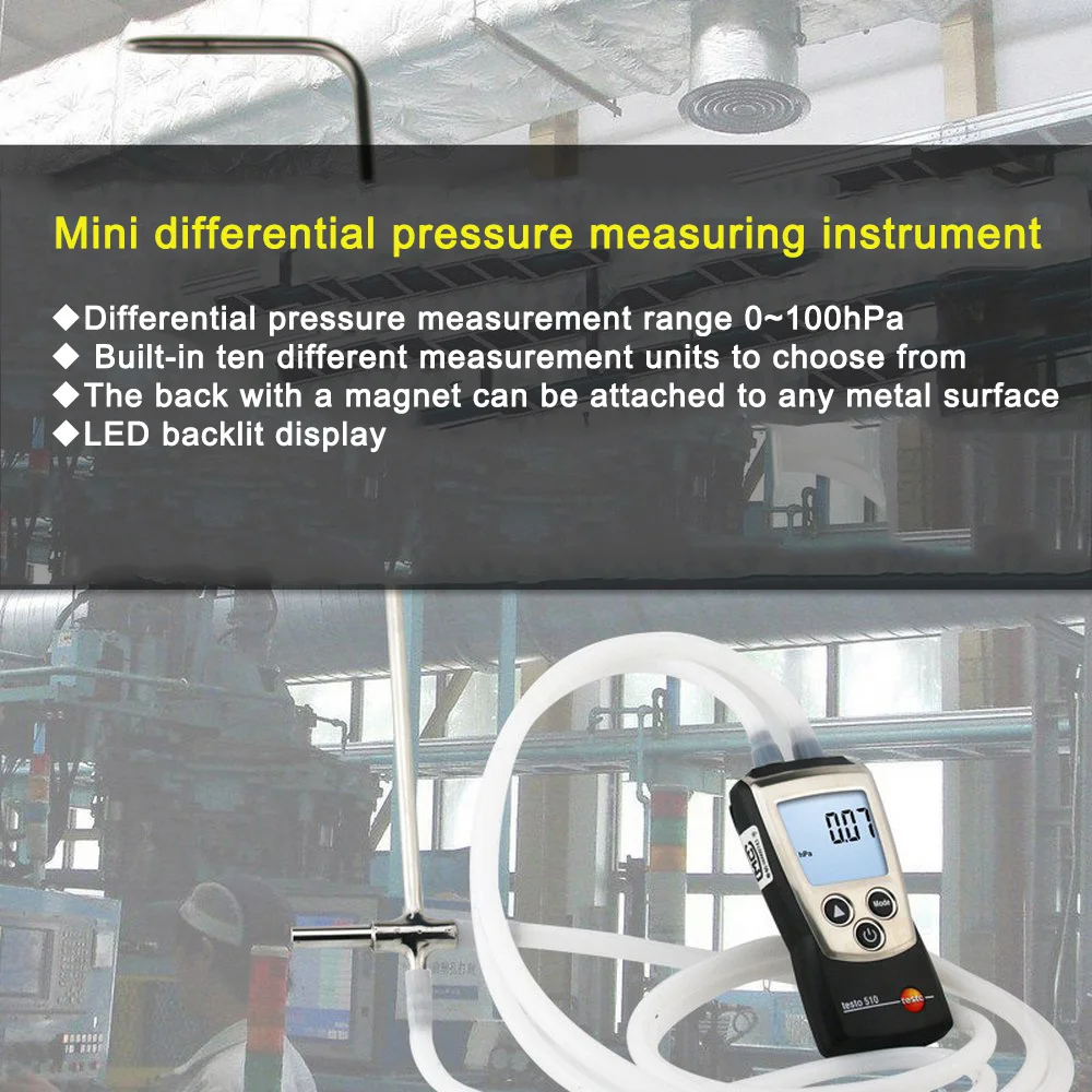 1pcs 510 Testo Pressure Gauge Digital Display Refrigeration PSI Differential Pressure Gauge 0-100hPa Air Pressure Home Tool
1pcs 510 Testo Pressure Gauge Digital Display Refrigeration PSI Differential Pressure Gauge 0-100hPa Air Pressure Home Tool