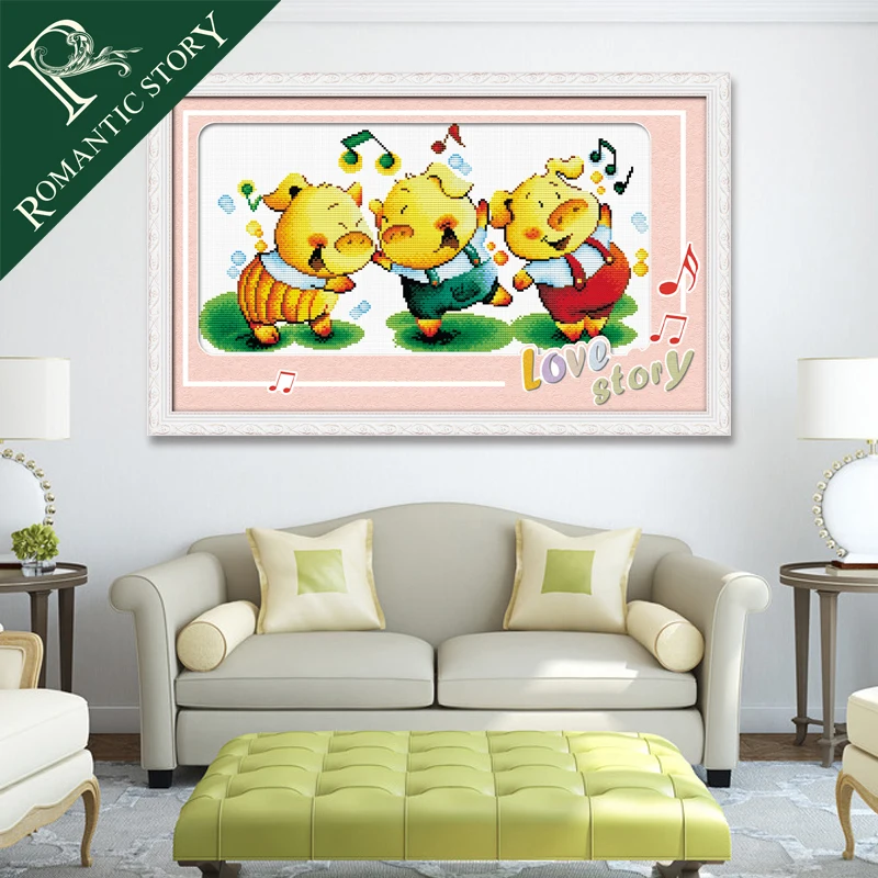 Romantic Story Cute Cartoon Music Pig Gifts Decorations Cross Stitch Needlework DIY 11CT Printing Cross Stitch Embroidery Kits
Romantic Story Cute Cartoon Music Pig Gifts Decorations Cross Stitch Needlework DIY 11CT Printing Cross Stitch Embroidery Kits