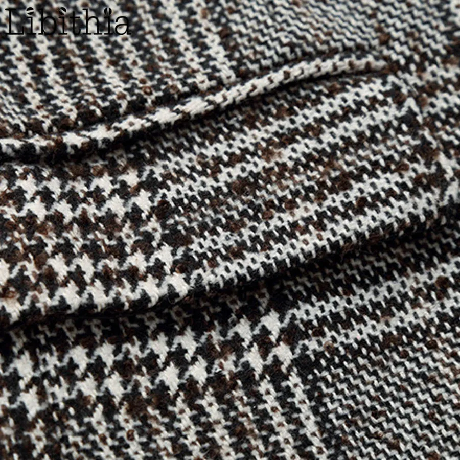 Mens Plaid Long Slim Fit Blends Coat Two Buttons Winter Plus Size 5XL Blazer Collar England Style Clothes Male Coffee Green K102
Mens Plaid Long Slim Fit Blends Coat Two Buttons Winter Plus Size 5XL Blazer Collar England Style Clothes Male Coffee Green K102