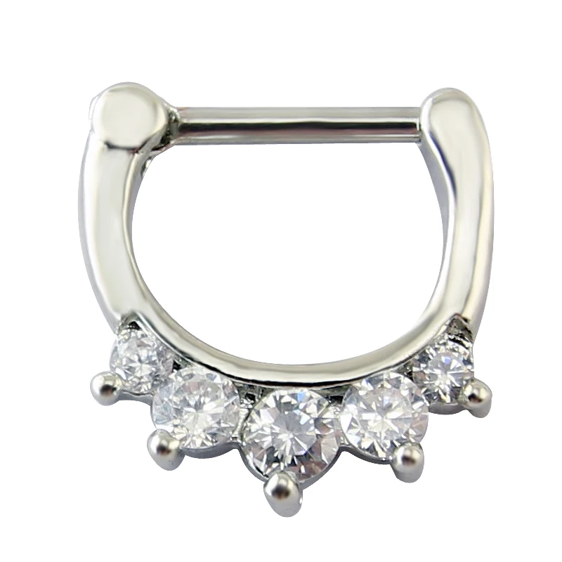 Septum Clicker Nose Piercings Jewelry Nose Hoop Ring Female Surgical Steel Septum Ring With Five Zirconia Body Piercing Jewelry
Septum Clicker Nose Piercings Jewelry Nose Hoop Ring Female Surgical Steel Septum Ring With Five Zirconia Body Piercing Jewelry