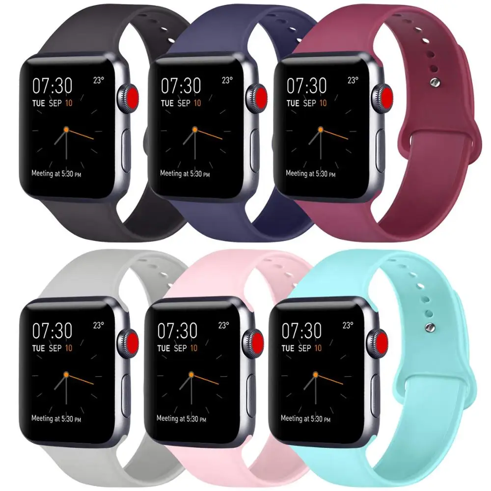 Силиконовый сменный ремешок для Apple Watch 5, 4, 3, 2, 1, 38 мм, 40 мм, 42 мм, 44 мм
Силиконовый сменный ремешок для Apple Watch 5, 4, 3, 2, 1, 38 мм, 40 мм, 42 мм, 44 мм