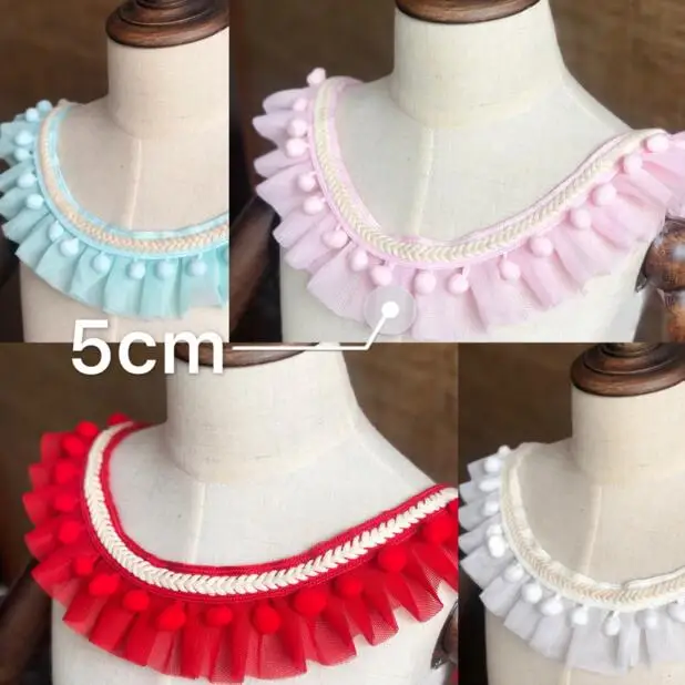 5yards Mesh Pleated Pompom Ball Lace Edge Trim Ribbon Fabric Embroidered Applique Sewing Wedding Dress Clothes Accessories
5yards Mesh Pleated Pompom Ball Lace Edge Trim Ribbon Fabric Embroidered Applique Sewing Wedding Dress Clothes Accessories