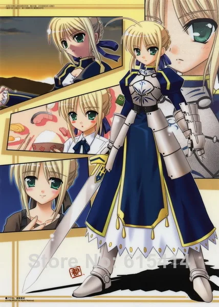 318 Fate Stay Night Saber Japan Anime Cute Art 24"x33" Poster|Наклейки на стену| |
