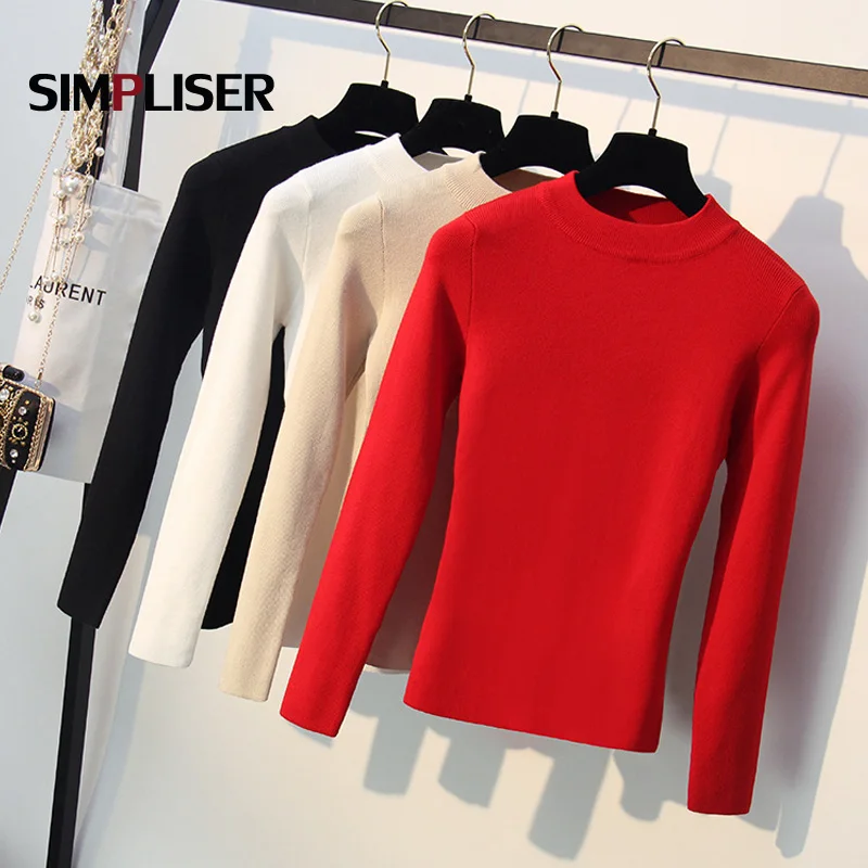 Basic Sweaters For Women Knitted Tops White Red Black Female Spring Knitwear Stretch Ladies Knitting Tops 2020 Tops Femme Pull
Basic Sweaters For Women Knitted Tops White Red Black Female Spring Knitwear Stretch Ladies Knitting Tops 2020 Tops Femme Pull