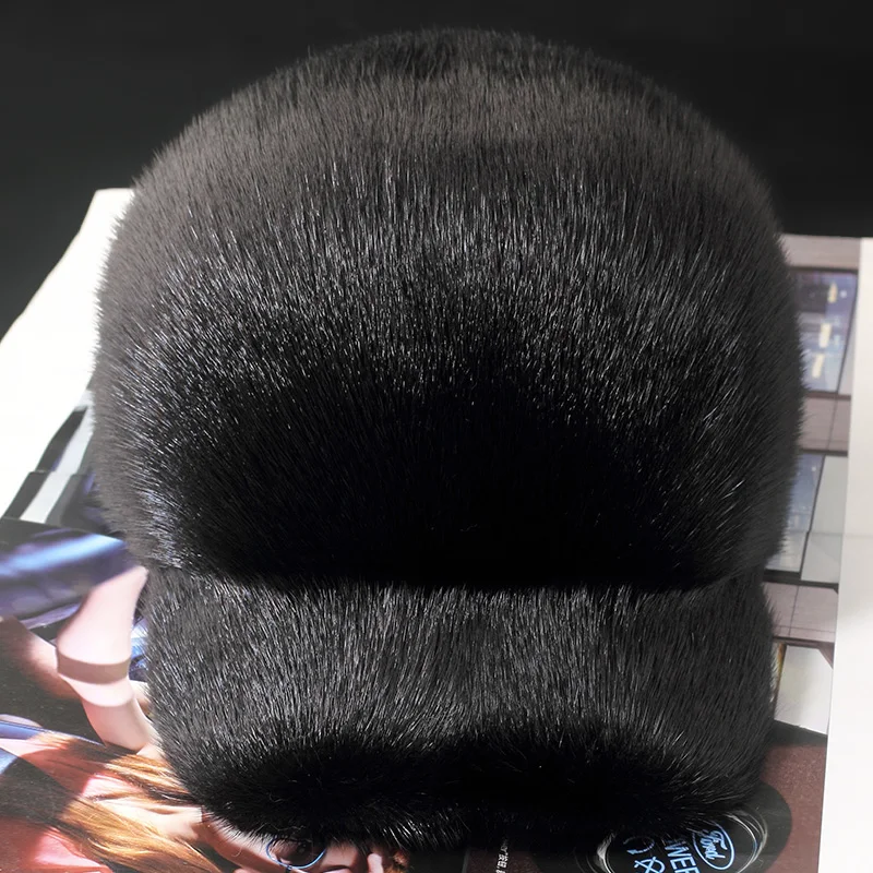 

ZDFURS* Mink mink hats integral skin fur hats mink mink hat men's Baseball Cap Hat peaked cap Knight