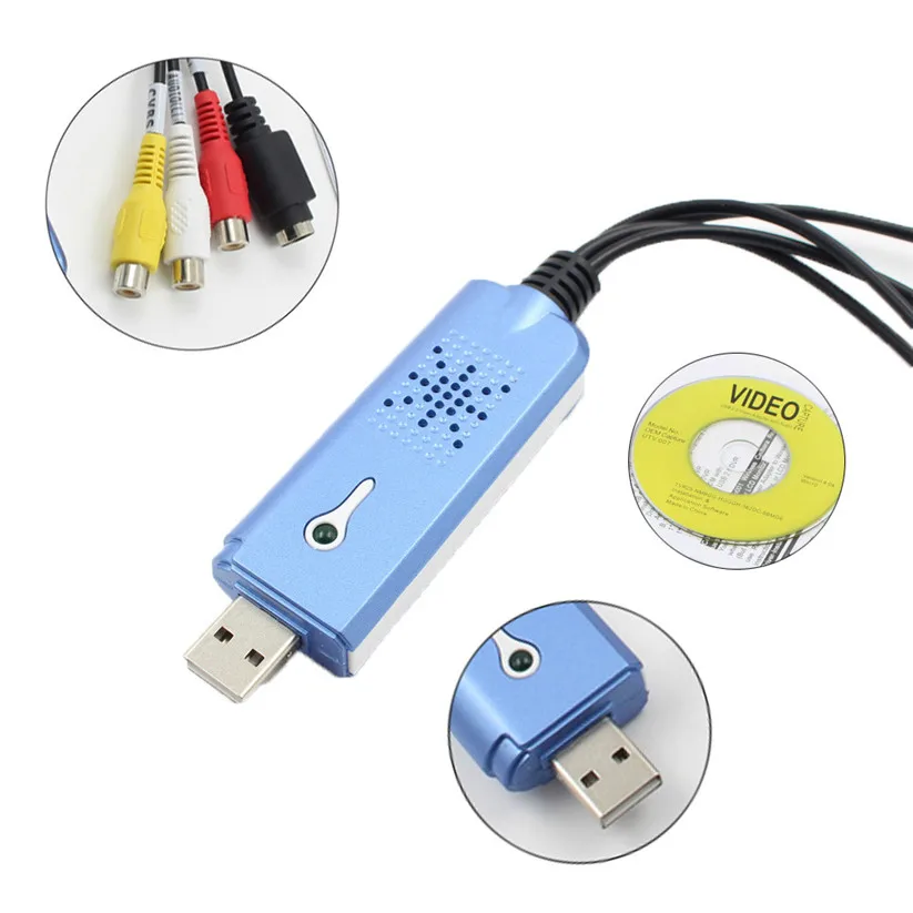 Адаптер видеозаписи Mosunx USB 2 0 для Win XP 7 8 10 NTSC PAL YE1.17|Компьютерные кабели и разъемы| |