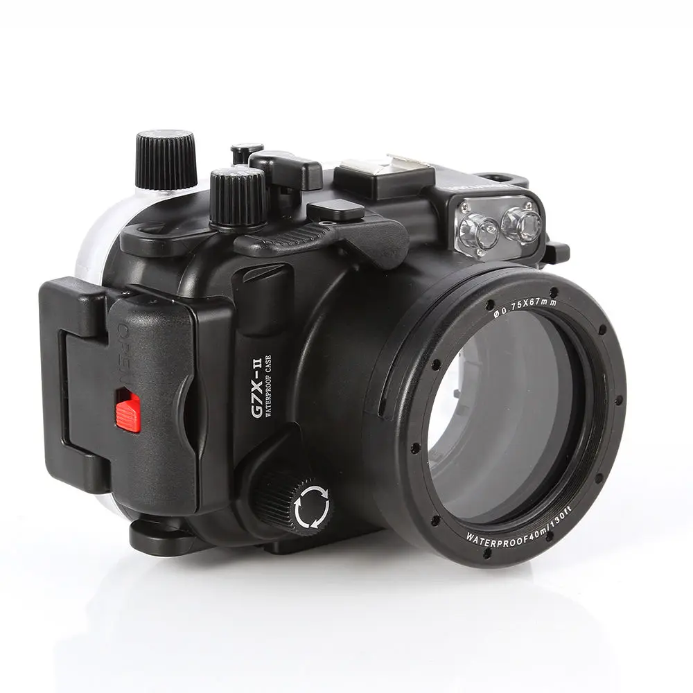 40m/130ft Housing Waterproof Underwater Diving Camera Case Protect for Canon PowerShot G7X Mark II 0.75 x 67mm lens
40m/130ft Housing Waterproof Underwater Diving Camera Case Protect for Canon PowerShot G7X Mark II 0.75 x 67mm lens