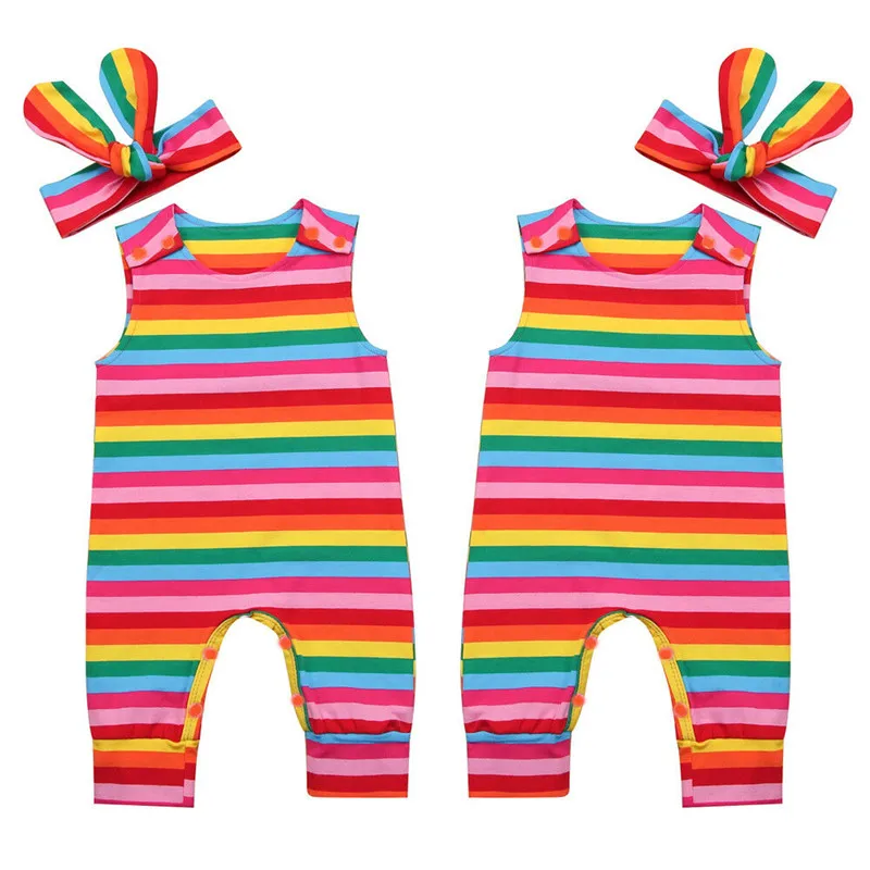Newborn Baby Girls Kids Romper Jumpsuit Bodysuit Headband 2Pcs Clothes Outfits Rainbow Multi Color Cotton Fashionable Body Suits
Newborn Baby Girls Kids Romper Jumpsuit Bodysuit Headband 2Pcs Clothes Outfits Rainbow Multi Color Cotton Fashionable Body Suits