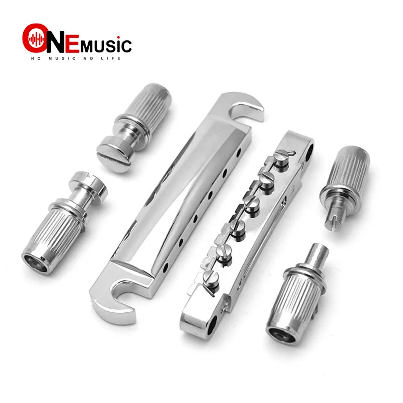 A Set Chrome String Brideg Saddle Tune-O-Matic Bridge Tailpiece for GB LP Style Electric Guitar
A Set Chrome String Brideg Saddle Tune-O-Matic Bridge Tailpiece for GB LP Style Electric Guitar