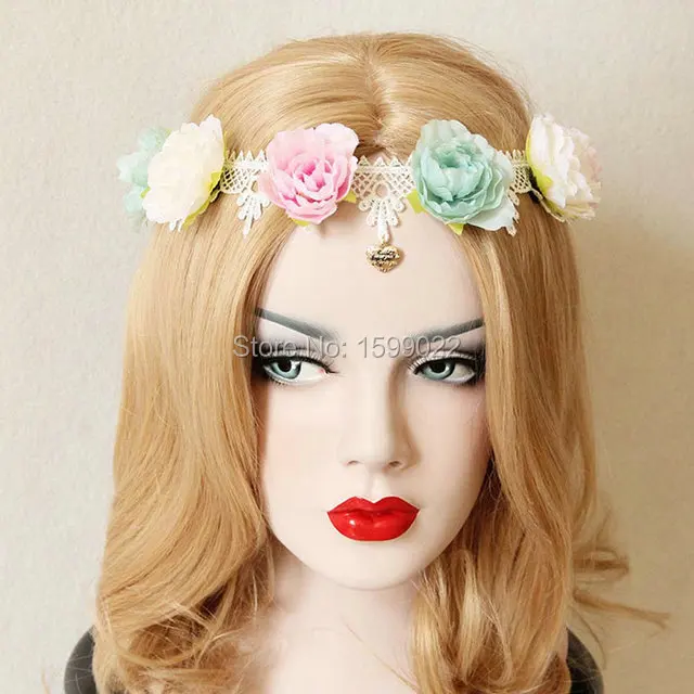 Retro Fabric Rose Flower White Lace Elastic Hair Band Headband Heart Pendant Lolita Headwear Festival Headdress Pink Ivory Green
Retro Fabric Rose Flower White Lace Elastic Hair Band Headband Heart Pendant Lolita Headwear Festival Headdress Pink Ivory Green