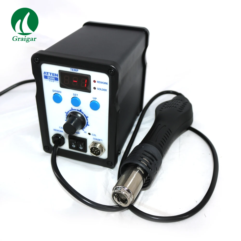 Hot Air Soldering Station Digital LED Temperature Display AT8586 noise-free design
Hot Air Soldering Station Digital LED Temperature Display AT8586 noise-free design