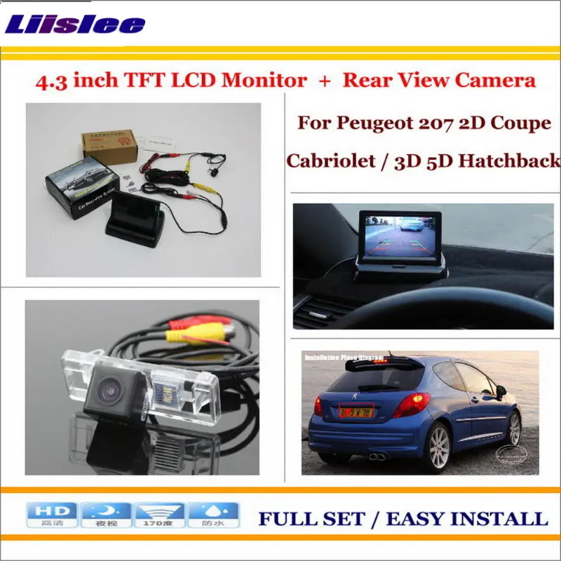 

Auto Camera For Peugeot 207 2D Coupe Cabriolet 3D 5D Hatchback Car Reverse Rear Camera 4.3"LCD Monitor Parking System