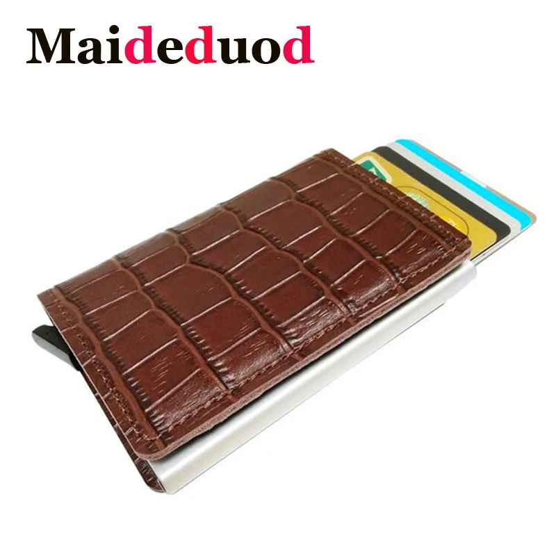 Maideduod 2018 New Rfid Card Holder Mini Genuine Leather Business Aluminium Credit Card Holder Purse Automatic Pop Up Card Case
Maideduod 2018 New Rfid Card Holder Mini Genuine Leather Business Aluminium Credit Card Holder Purse Automatic Pop Up Card Case