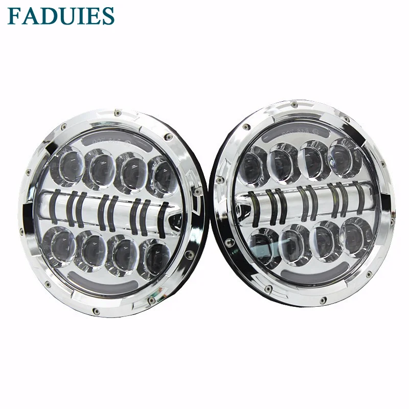 FADUIES Chrome 7 inch 80W Led headlight with DRL +Yellow turn signal headlight Car led lights for Jeep wrangler JK TJ Hummer H1
FADUIES Chrome 7 inch 80W Led headlight with DRL +Yellow turn signal headlight Car led lights for Jeep wrangler JK TJ Hummer H1