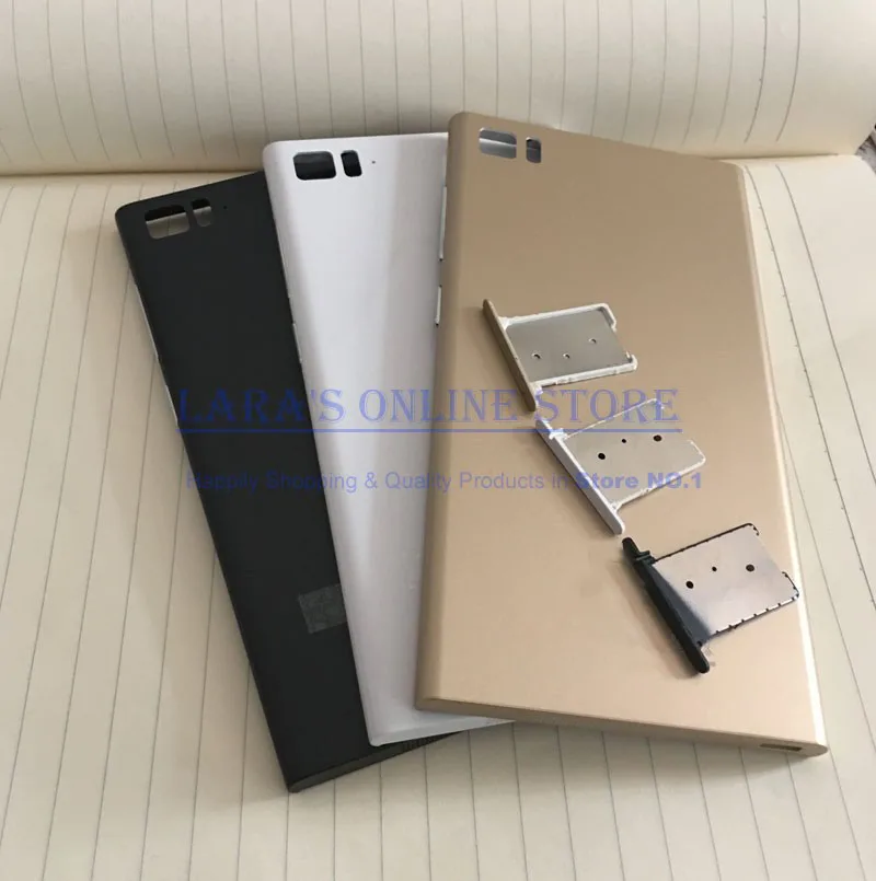 Оригинальная задняя крышка батарейного отсека для Xiaomi Mi3 M3 Mi 3 WCDMA + лоток SIM карты