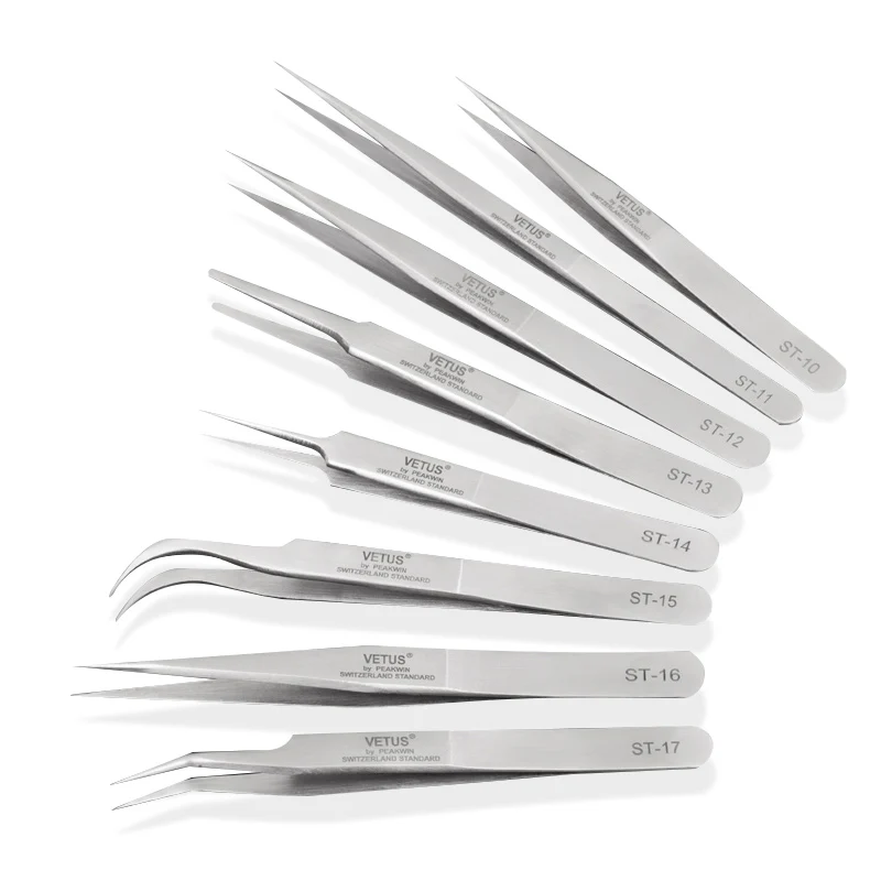 VETUS White ST 10-ST 17 Mink Eyelash Extension Tweezers Stainless Steel Antistatic Direct And Bend False eyelash tweezer
VETUS White ST 10-ST 17 Mink Eyelash Extension Tweezers Stainless Steel Antistatic Direct And Bend False eyelash tweezer