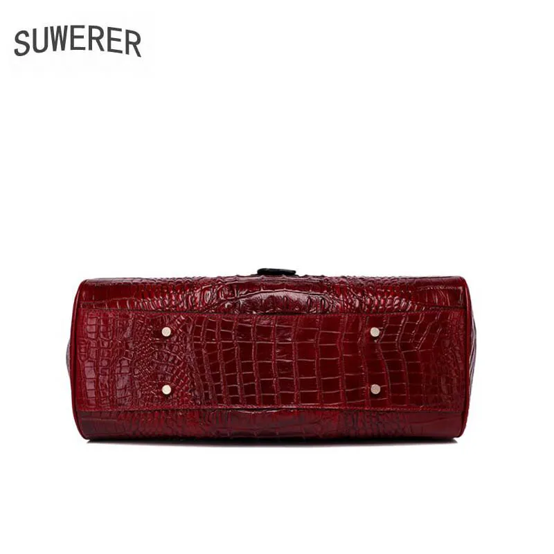 SUWERER 2020 New Genuine Leather women bags Fashion luxury Crocodile pattern handbags women bag designer women leather handbags
SUWERER 2020 New Genuine Leather women bags Fashion luxury Crocodile pattern handbags women bag designer women leather handbags