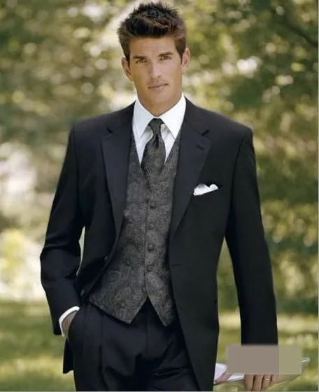 Hot Sales Black Wedding Suits With Gray Vest For Men,Custom Made Wedding Tuxedos For Men,Bespoke Men Coat Costume Homme
Hot Sales Black Wedding Suits With Gray Vest For Men,Custom Made Wedding Tuxedos For Men,Bespoke Men Coat Costume Homme