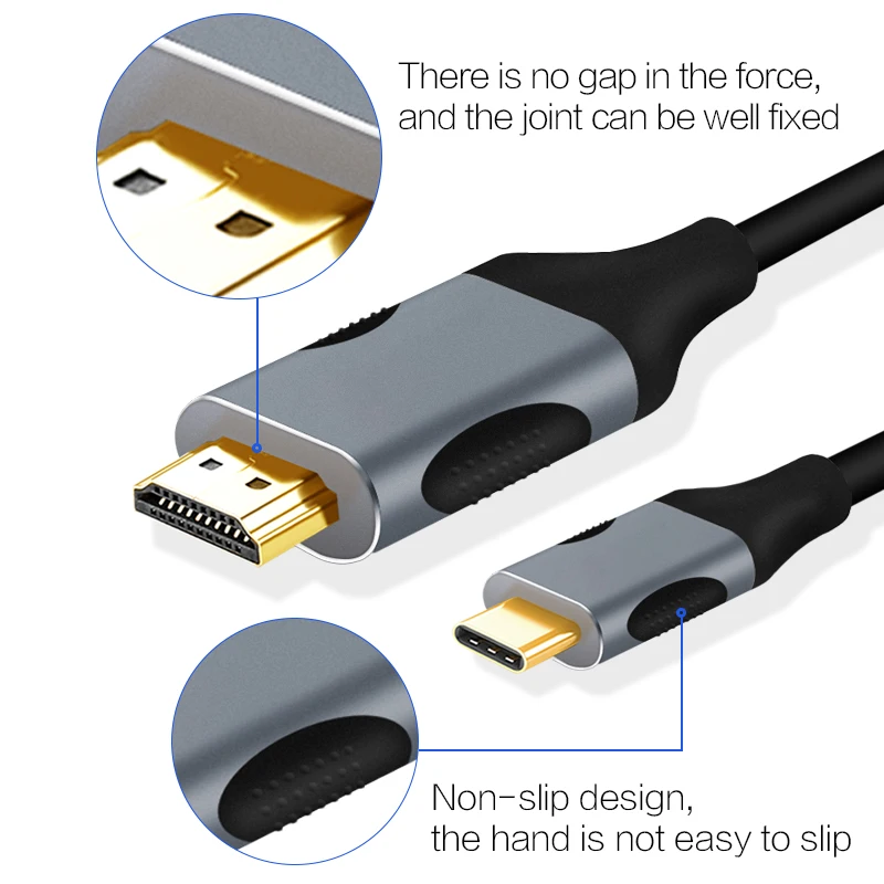 USB C к HDMI 4K кабели Type USB-C Thunderbolt 3 для MacBook ChromeBook Samsung S10/S9/S8 + Huawei Mate20/10 Pro P20 |