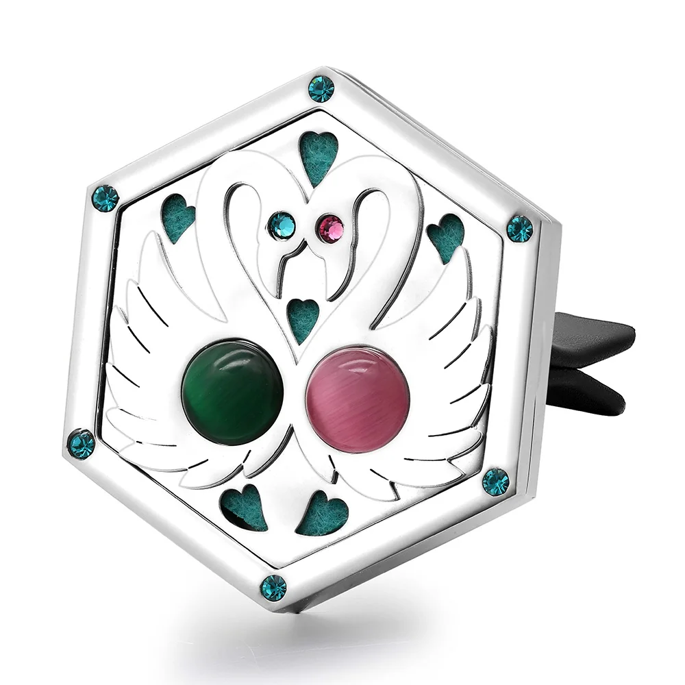 Opal Couple Swan Design Stainless Steel Hexagon Car Aroma Aromatherapy Essential Oil Car Diffuser Locket Vent Clip
Opal Couple Swan Design Stainless Steel Hexagon Car Aroma Aromatherapy Essential Oil Car Diffuser Locket Vent Clip