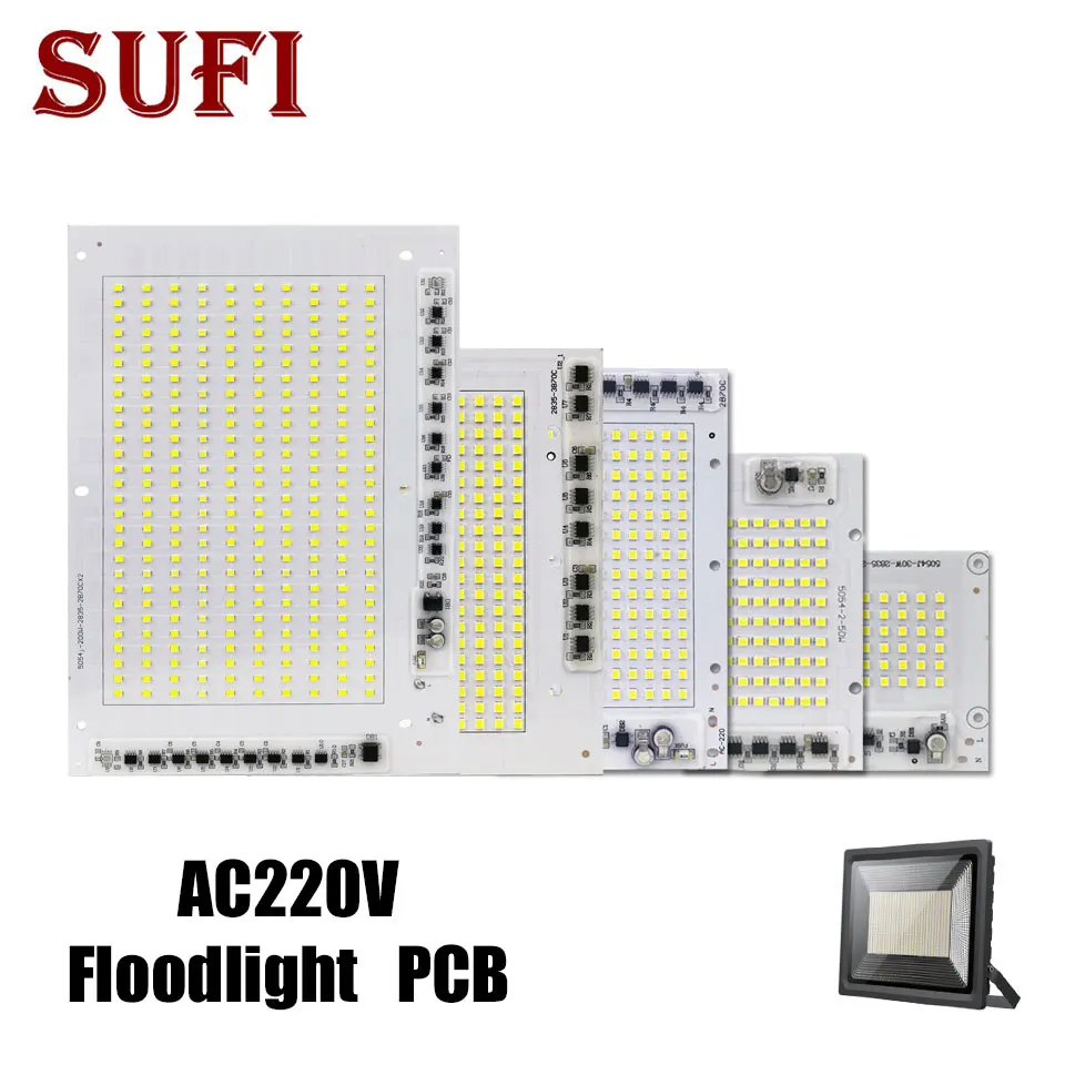 

10Pcs Flood light source Smart IC 220V 10W 20W 30W 50W 100W 150W 200W SMD2835 COB LED Bulbs Lamp For DIY Outdoor FloodLight