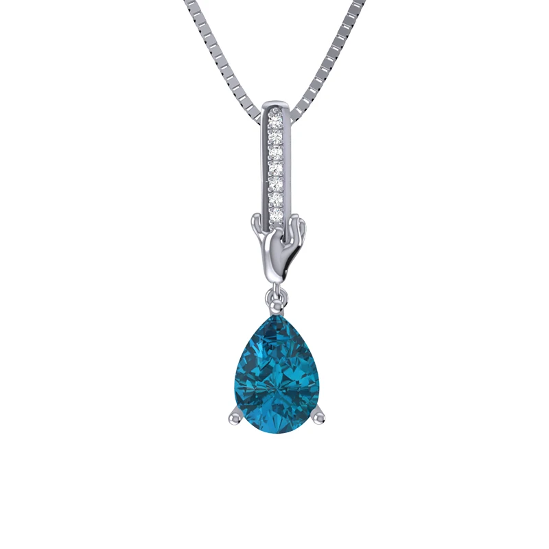 Wholesale Personalize Drop Shape Birthstone Necklace In 925 Sterling Silver For Women's Gift
Wholesale Personalize Drop Shape Birthstone Necklace In 925 Sterling Silver For Women's Gift