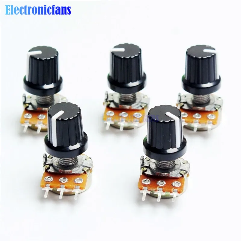 1PCS WH148 Potentiometer 1K 10K 20K 50K 100K 500K Ohm Resistor 3 Pin Linear Taper Rotary Potentiometer for Arduino with Cap Knob
1PCS WH148 Potentiometer 1K 10K 20K 50K 100K 500K Ohm Resistor 3 Pin Linear Taper Rotary Potentiometer for Arduino with Cap Knob