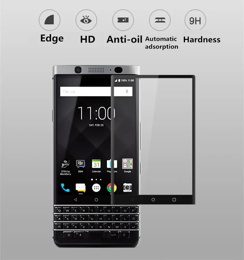 3D Curved Edge Tempered Glass For BlackBerry Key Two Lite KEYone Key2 Keytwo one Black Berry Mercury Full Cover Screen Protector | Мобильные