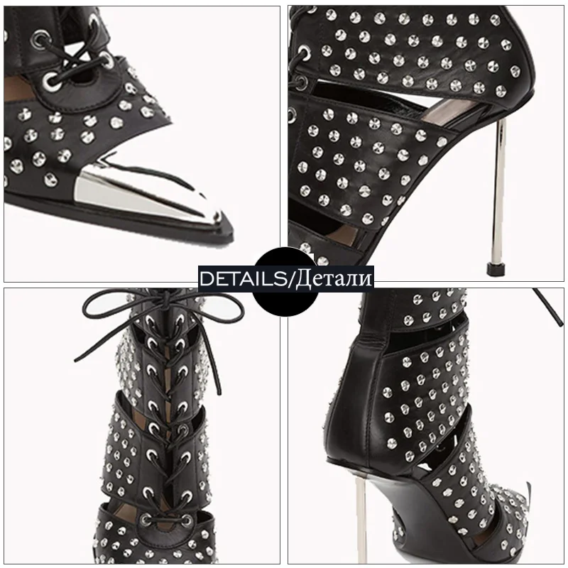 WETKISS High Heels Ankle Boots Women Lace Up Pointed Toe Footwear Cutout Studded Boots Female Rivet Leather Shoes Woman Summer
WETKISS High Heels Ankle Boots Women Lace Up Pointed Toe Footwear Cutout Studded Boots Female Rivet Leather Shoes Woman Summer