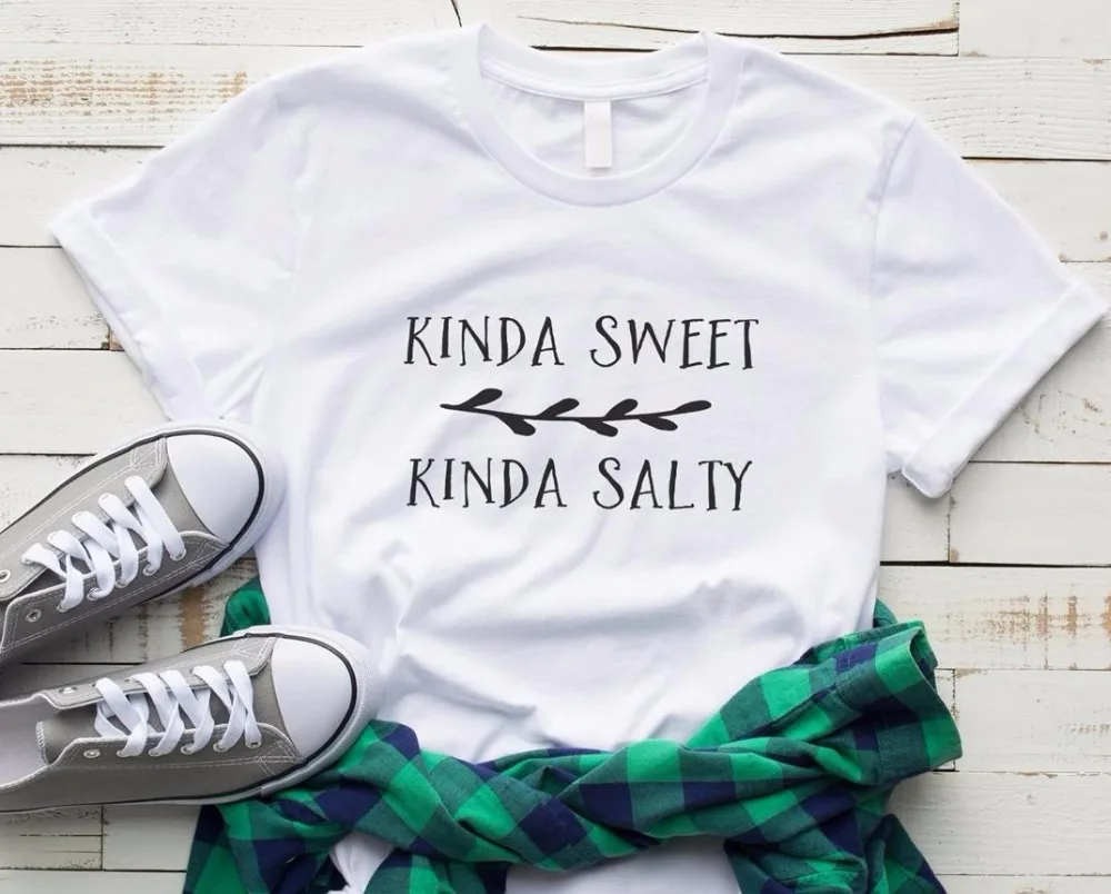 Kinda sweet kinda salty Print Women tshirt Cotton Casual Funny t shirt For Lady Yong Girl Top Tee Hipster Drop Ship S-306
Kinda sweet kinda salty Print Women tshirt Cotton Casual Funny t shirt For Lady Yong Girl Top Tee Hipster Drop Ship S-306
