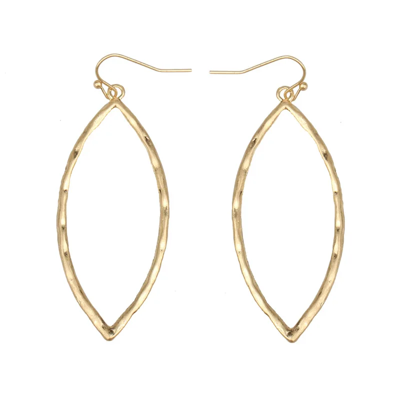 

ZWPON 2020 Cheap Zinc Alloy Cutout Marquise Drop Earrings Women Leaf Dangle Earrings Wholesale