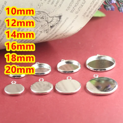 Brass 10mm,12mm,14mm,16mm,18mm,20mm~Silver Plated Blank Pendant Trays Bases Cameo Cabochon Setting for Glass/Stickers
Brass 10mm,12mm,14mm,16mm,18mm,20mm~Silver Plated Blank Pendant Trays Bases Cameo Cabochon Setting for Glass/Stickers