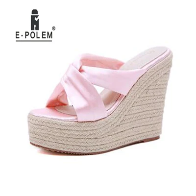 Summer Women's Super High Platform Sandals Silk Hemp Sole Shoes Female Solid Slides Fashion Casual Wearing
Summer Women's Super High Platform Sandals Silk Hemp Sole Shoes Female Solid Slides Fashion Casual Wearing