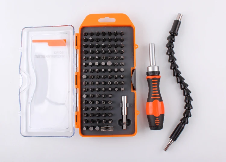 100PCS screwdriver approved the first special service tools household tools(100PCS + ratchet handle +shaft)
100PCS screwdriver approved the first special service tools household tools(100PCS + ratchet handle +shaft)