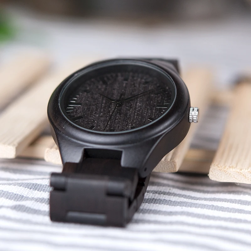 BOBO BIRD Wooden Men Watches Ebony Wood Quartz Wristwatch relogio masculino Male for Men Bamboo Box erkek kol saati Customized
BOBO BIRD Wooden Men Watches Ebony Wood Quartz Wristwatch relogio masculino Male for Men Bamboo Box erkek kol saati Customized