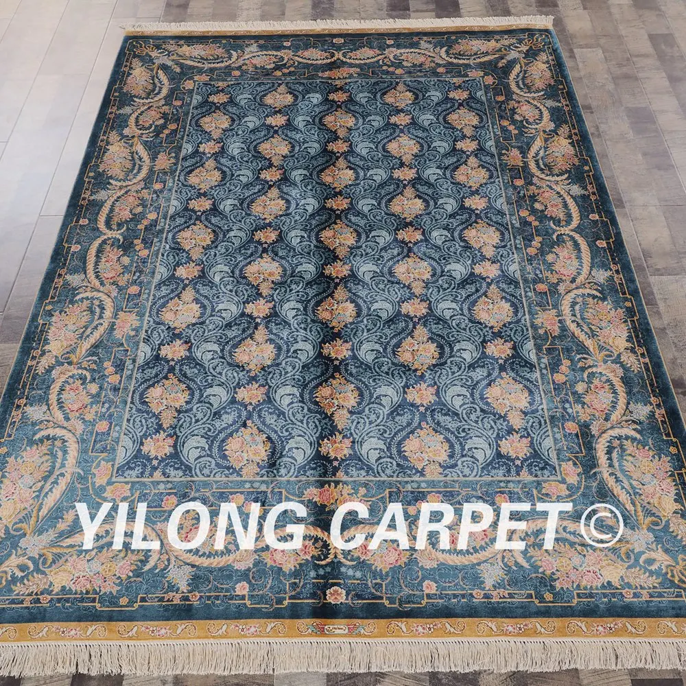 Yilong 5,5 'x 8' Шелковый персидский ковер ручной работы, синий прочный Hereke ковер (zqg071a5.5x 8)
Yilong 5,5 'x 8' Шелковый персидский ковер ручной работы, синий прочный Hereke ковер (zqg071a5.5x 8)