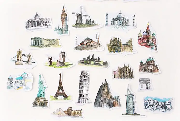 Travel Around The World Watercolor Hand-Painted Building Decorative Stickers Adhesive Stickers DIY Decoration Diary Stickers
Travel Around The World Watercolor Hand-Painted Building Decorative Stickers Adhesive Stickers DIY Decoration Diary Stickers