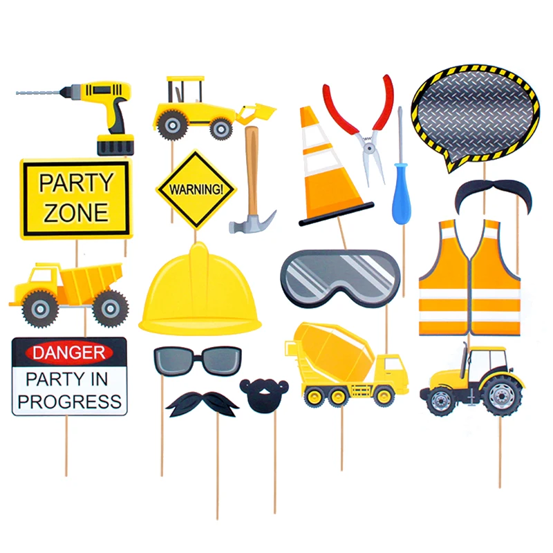 20pcs Construction Trucks Photo Booth Props Kit Birthday Photobooth Party Decorations DIY Halloween Funny Accessories
20pcs Construction Trucks Photo Booth Props Kit Birthday Photobooth Party Decorations DIY Halloween Funny Accessories