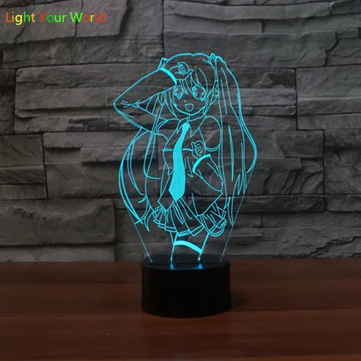 Lovely Anime Girl 3D Night Light LED Desk Table 3D Lamp Remote 7 Color Changing USB Paryt Atmosphere lamp Holiday Gift
Lovely Anime Girl 3D Night Light LED Desk Table 3D Lamp Remote 7 Color Changing USB Paryt Atmosphere lamp Holiday Gift