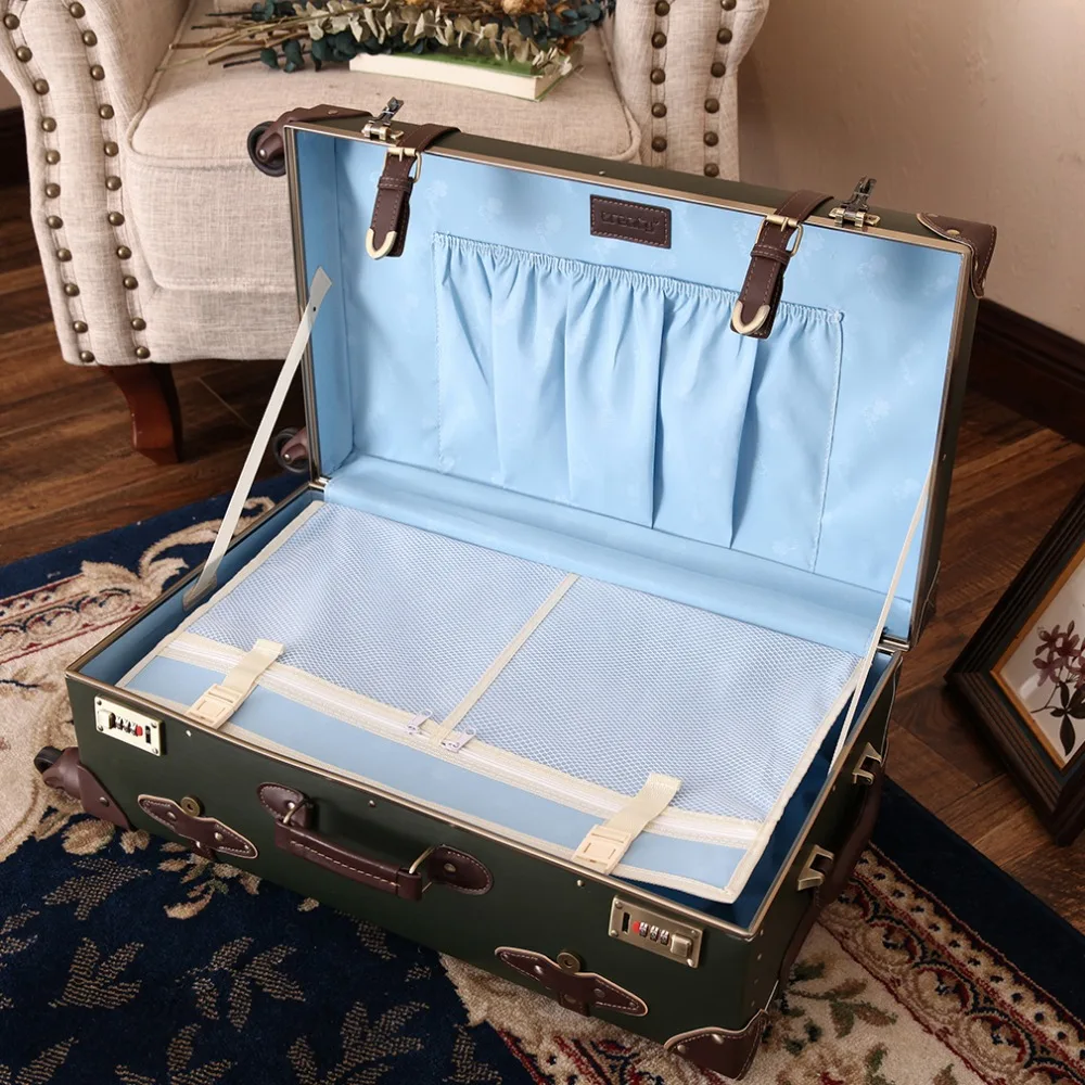 Чемодан из искусственной кожи набор для переноски багажа винтажный чемодан на