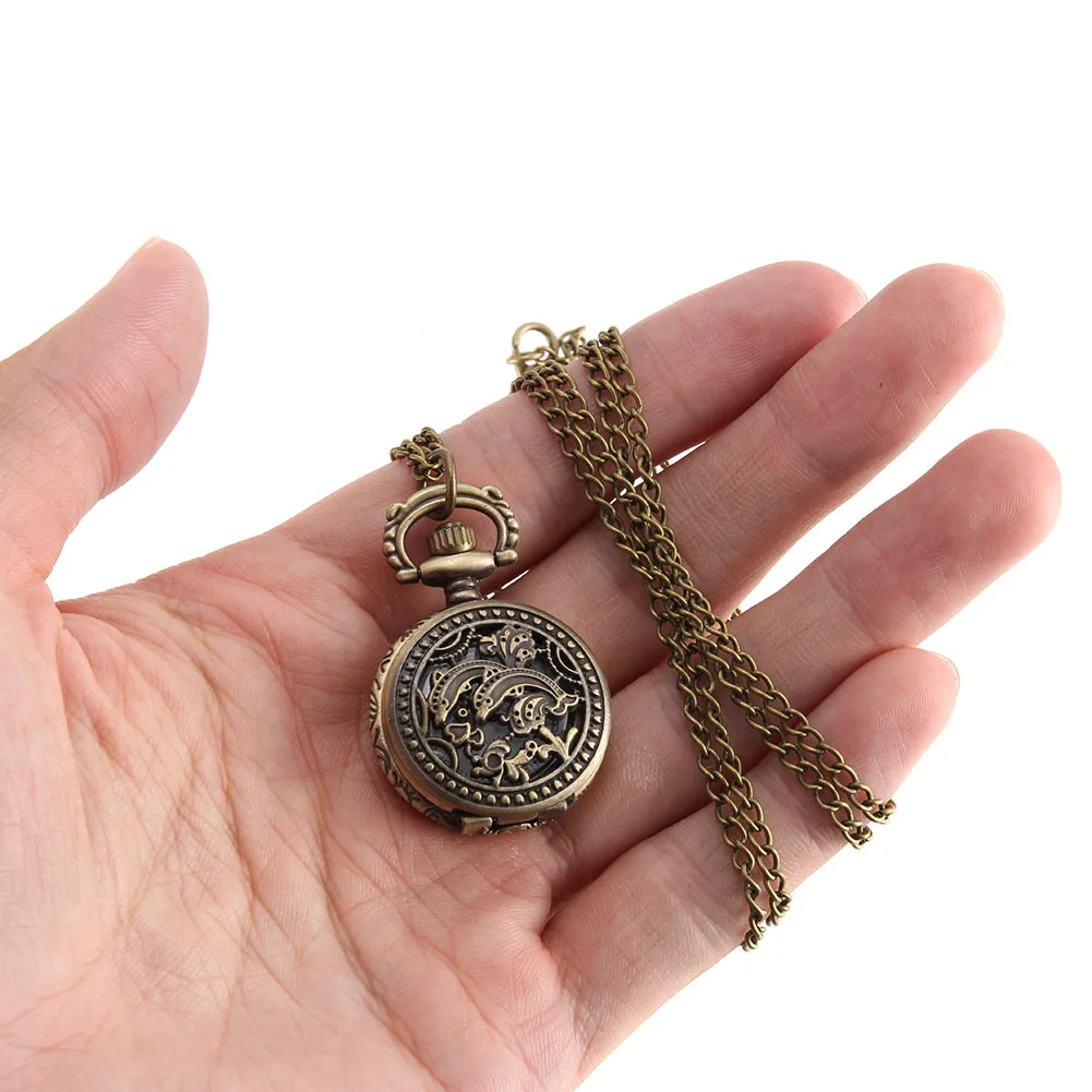 Vintage Pocket Watch Bronze Color Quartz Watch Cool Chain Hollow Dolphin Cover Watches LXH
Vintage Pocket Watch Bronze Color Quartz Watch Cool Chain Hollow Dolphin Cover Watches LXH