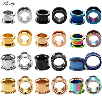 Alisouy 1PC 2-30mm Ear Gauges 316L Stainless Steel Ear Tunnels Plugs Piercing Jewelry Ear Stretchers Expander Plugs and Tunnels