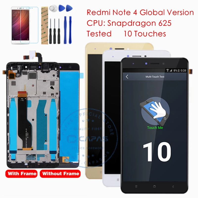 ЖК дисплей с дигитайзером для Xiaomi Redmi Note 4 глобальная версия сенсорный экран в