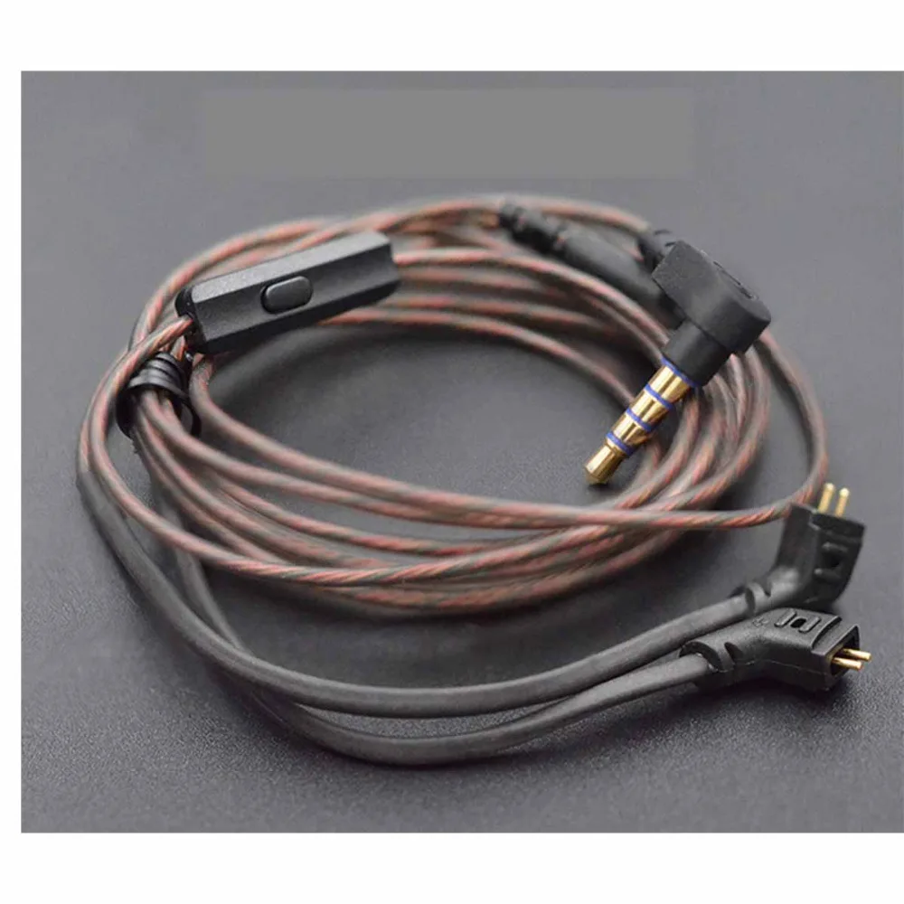Оригинальная плотным верхним ворсом KZ аудио кабель для наушников ZS3/ZS5/ZST/ED12
