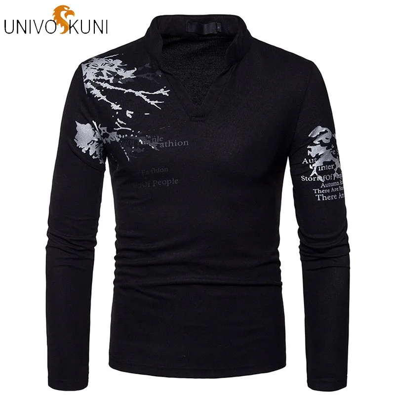 UNIVOS KUNI Men T-shirt Slim Dress Long Sleeve T-shirt V-neck Collar Casual T-shirts Printing Streetwear Men T-shirt Q531
UNIVOS KUNI Men T-shirt Slim Dress Long Sleeve T-shirt V-neck Collar Casual T-shirts Printing Streetwear Men T-shirt Q531
