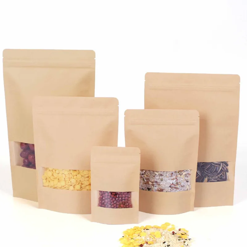 Ferimo100pcsZip lock stand up bag kraft paper seal sealing pouch with window food coffee packaging storage bags gift candy pouch
Ferimo100pcsZip lock stand up bag kraft paper seal sealing pouch with window food coffee packaging storage bags gift candy pouch