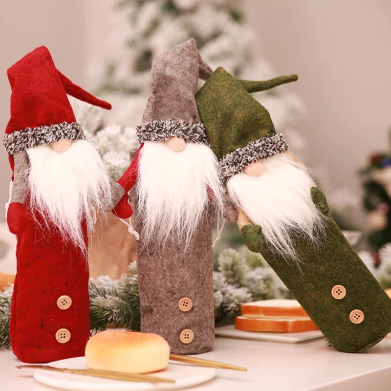 Фото Рождественская аппликация бутылки вина Подарочная сумка - купить