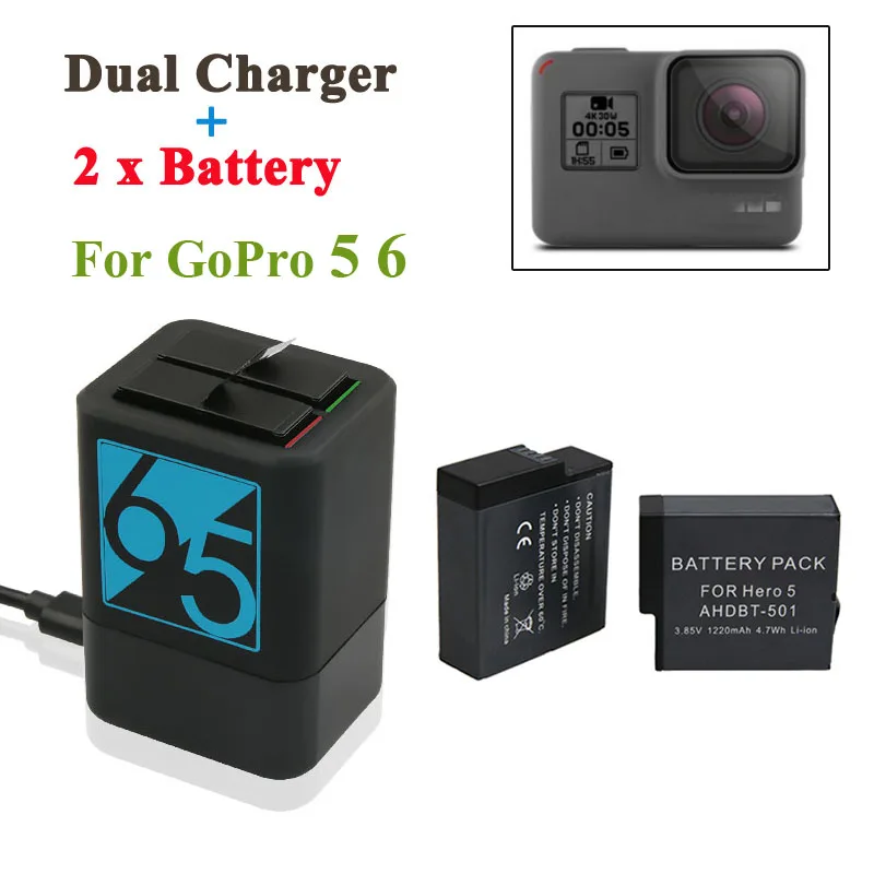 2Pcs 1220mAh Go Pro Battery + Dual Charger Seat double Charge for gopro hero 5 Hero 6 7 8 Black GoPro Camera Accessories
2Pcs 1220mAh Go Pro Battery + Dual Charger Seat double Charge for gopro hero 5 Hero 6 7 8 Black GoPro Camera Accessories